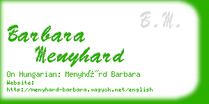 barbara menyhard business card